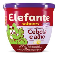 Extrato de Tomate ELEFANTE Sabores Cebola e Alho Pote 300g