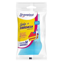 Garfo Sobremesa STRAWPLAST  Azul 50 Unidades