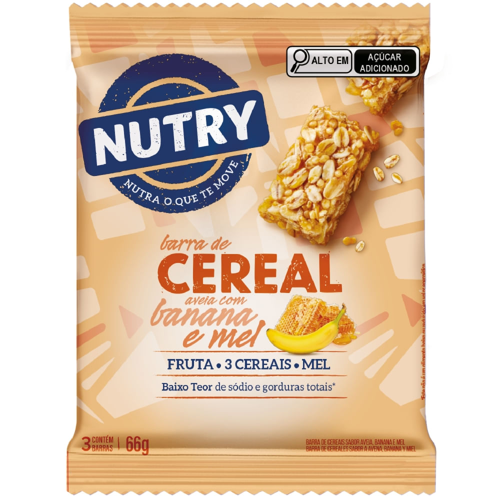 Barra de Cereais Nutry Aveia Banana e Mel c/3 - Nutrimental