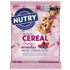 Barra de Cereais NUTRY Frutas Vermelhas 3 x 22g