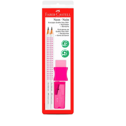 Lápis FABER-CASTELL  Eco lápis Rosa kit apontador e borracha