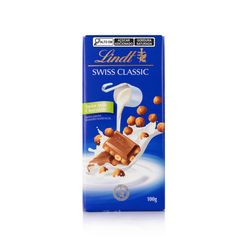 Chocolate LINDT Swiss Classic Tablete ao Leite Com Avelã 100g