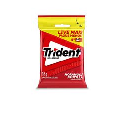 Chiclete TRIDENT Morango 32g - Pacote Com 4 embalagens