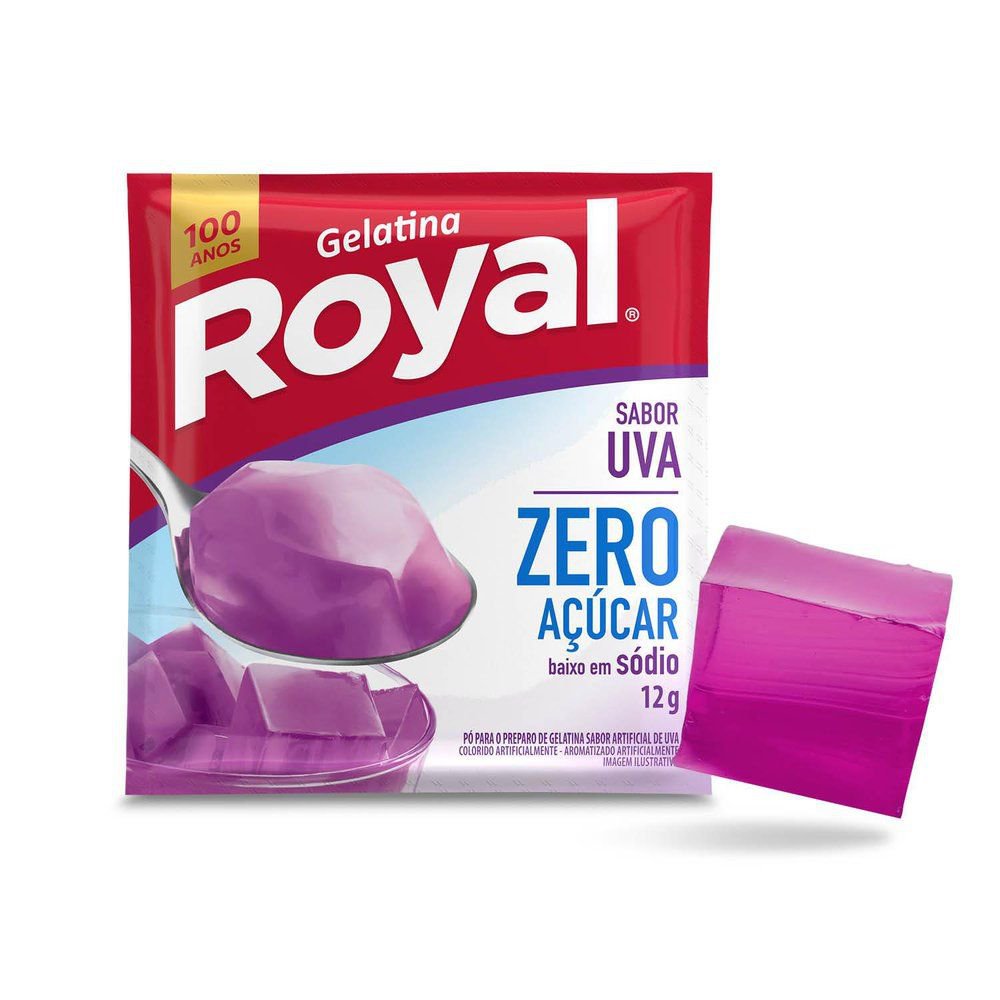 Gelatina Zero Royal Uva Envelope com 12g