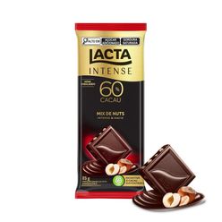 Chocolate LACTA Intense Amargo 60% Cacau Mix De Nuts 85g