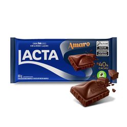 Chocolate LACTA Amaro 40% Cacau Barra 80g