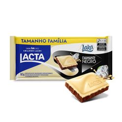 Chocolate LACTA branco e ao leite Diamante Negro Laka 165g