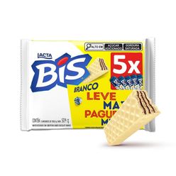 Chocolate LACTA Bis Branco - Kit com 5 unidades de 100,8g