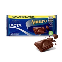 Chocolate Meio Amargo LACTA Amaro 40% Cacau Tamanho Família 145g