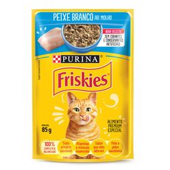 Ração úmida FRISKIES Para Gatos Peixe Branco Ao Molho Sachet 85g