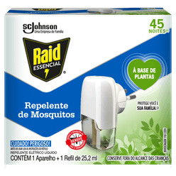 Aparelho Elétrico RAID A Base de Plantas + Refil 25.2ml