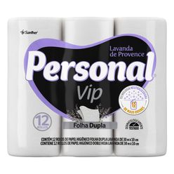 Papel Higiênico PERSONAL Vip Lavanda de Provence Folha Dupla 12 rolos 30 metros