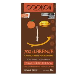 Chocolate COOKOA 70% Laranja Sem Glúten e Lactose 80g