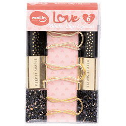 Binder Clip MOLIN Especial Love Preto 32mm