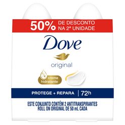 Desodorante DOVE Original 50ml 50% na Segunda Unidade