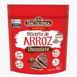 Biscoito de Arroz DA COLÔNIA Chocolate Sem Glúten, Sem Lactose 50g