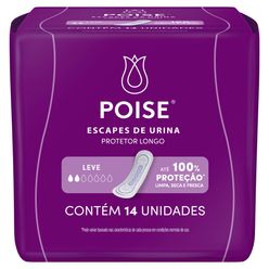 Absorvente Higiênico para Incontinência POISE Escapes de Urina Leve com 14 unidades