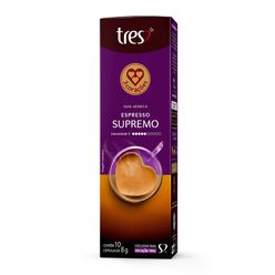 Capsula TRES Café Espresso Supremo 3 Corações 10 unid