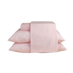 Jogo de Cama A\CASA Queen Microfibra Listrado Rosa