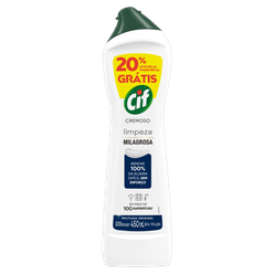 CIF Cremoso Limpeza Milagrosa remove 100% da sujeira 450 ml Grátis 20%