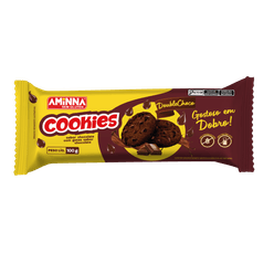 Cookies AMINNA Double Choco Sem Glúten e Lactose 100g
