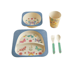 Kit Alimentaçao com 5 Peças Bambu Butterfly A\BABY