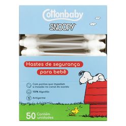 Hastes Flexíveis COTTONBABY Premium Segurança com 50 Unidades