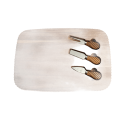 Kit para Queijo Oregon Acácia 39x27cm com 4 Peças - A\CASA