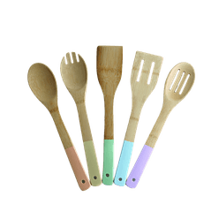 Kit de Utensílios A\CASA Colors Bambu 30cm com 5 Peças