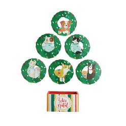 Kit de Porta-Copo Joy Madeira 10cm com 7 Peças - A\CASA