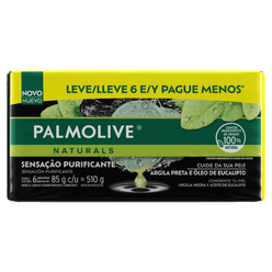 Sabonete PALMOLIVE Naturals Argila Preta e Óleo de Eucalipto 85g Leve 6 Pague Menos