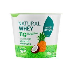 Iogurte VERDE CAMPO Whey 11g de Proteínas Abacaxi com Coco Zero Lactose 140g