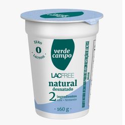 Iogurte VERDE CAMPO Lacfree Natural Desnatado Zero Lactose 160g