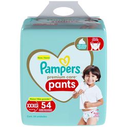 Fralda Descartáveis PAMPERS Pants Premium Care XXXG Com 54 unidades