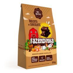 Biscoito SEU DIVINO Fazendinha Chocolate Zero Açúcares,Glúten,Lactose Vegano 50g