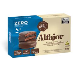 Alfajor SEU DIVINO Coberto com Chocolate Zero Adição de Açúcares ,Lactose e Glúten Vegano 80g