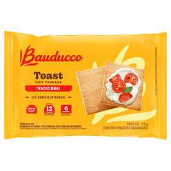 Torrada BAUDUCCO Tradicional Toast 55% Cereais Integrais 128g