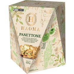 Panettone HAOMA Pistache e coberto com Chocolate Branco Sem Adição de Açúcares 620g