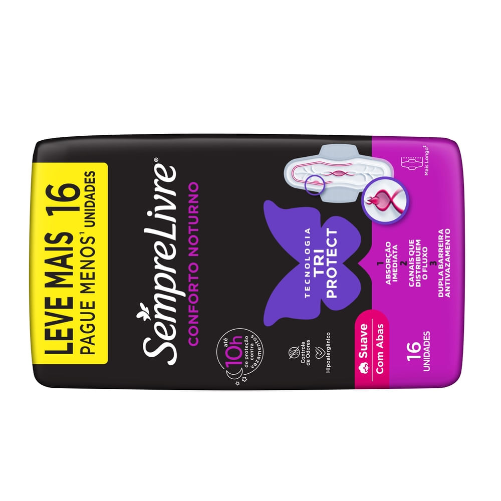 Absorvente Sempre Livre Conforto Noturno | Proteção e Conforto