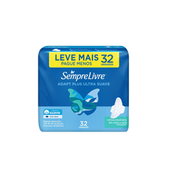 Absorvente Higiênico SEMPRE LIVRE Conforto Diurno Tri Protect Suave com Abas com 32 Unidades Leve Mais Pague Menos