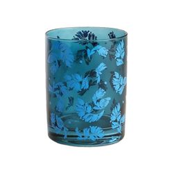 Copo para Água Folk Vidro Azul 310ml - A\CASA