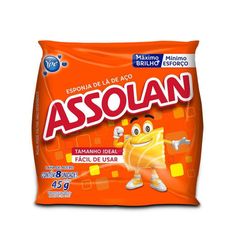 Lã De Aço ASSOLAN 8Un 45G - Máximo Brilho/ Mínimo Esforço