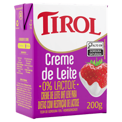 Creme De Leite Tirol Zero Lactose 200g