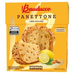 Panettone BAUDUCCO Speciale Limão Siciliano e Passas Brancas Cobertura Açucarada e Amêndoas 500g