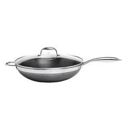 Panela Wok OXFORD Hive Inox 34cm com Cabo