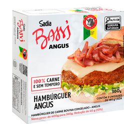 Hambúrguer Bovino BASSI Angus Congelado 360g