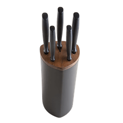 Kit de Facas Aço Inox com 5 Peças com Cepo - A\CASA