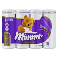 Papel Higiênico MIMMO Folha Dupla com 16 Unidades 30m cada Leve 16 Pague 15 Rolos