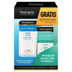 Protetor Solar NEUTROGENA Sun Fresh FPS70 200ML Grátis Protetor Facial FPS70 40g