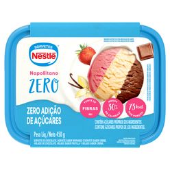 Sorvete NESTLÉ Napolitano Zero Açúcar 900ml